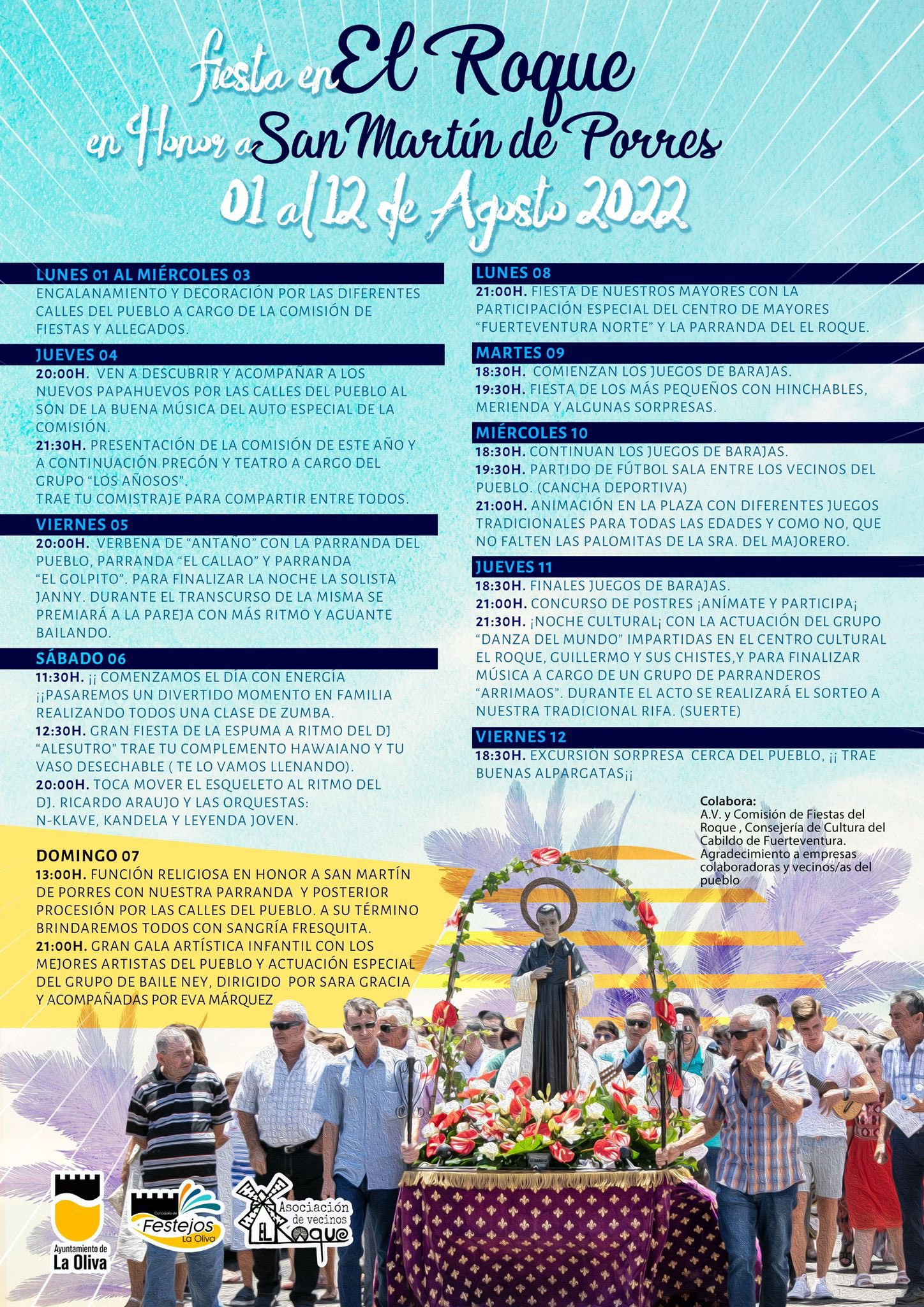 The 2022 Fiesta in honour of San Martin Porres El Roque 