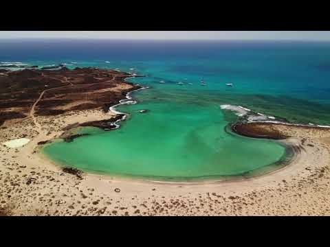 DRJ1ONE - Aerial footage of Los Lobos Island Fuerteventura Spain DJI Mavic Air Drone Atlantic Ocean